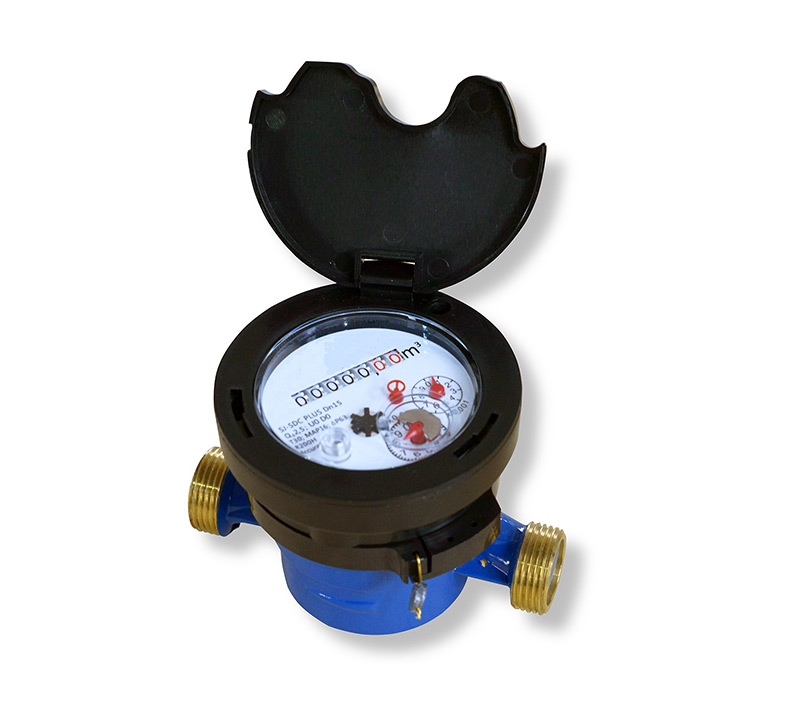 Single-jet dry type water meter Model SJ-SDC IN BRASS BODY